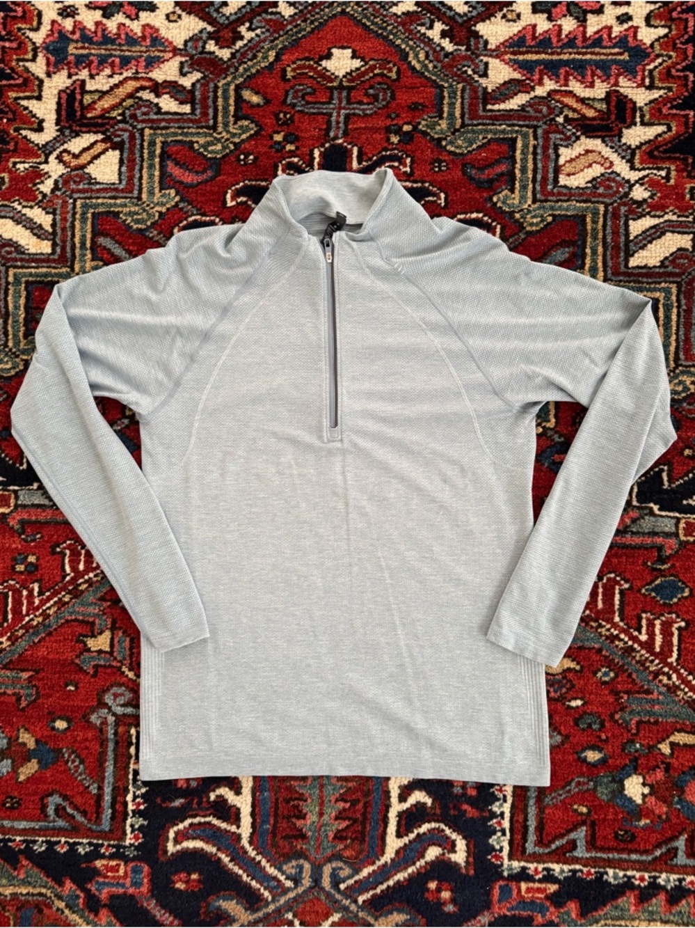 Lululemon Men’s Metal Vent Tech Quarter Zip Light Blue Medium